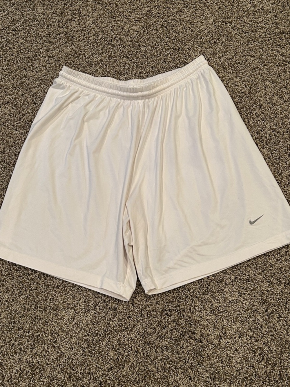 Vintage Nike White Fit-Dry Athletic Training Shorts - Women’s Medium Y2K